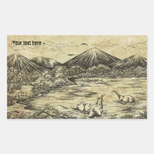 Dinosaurs Rechthoekige Sticker (Voorkant)