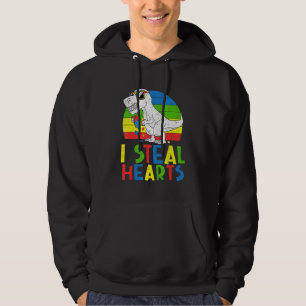 Dinosaurs Rex I Steal Hearts Puzzle Autisme Awaren Hoodie
