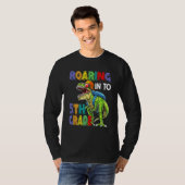 Dinosaurs Roaring Into 5th Grade Back To School T-shirt (Voorkant volledig)