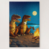 Dinosaurs roasting marshmallows legpuzzel (Verticaal)
