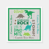Dinosaurs Rock Subway Artwork gepersonaliseerd Servet (Voorkant)
