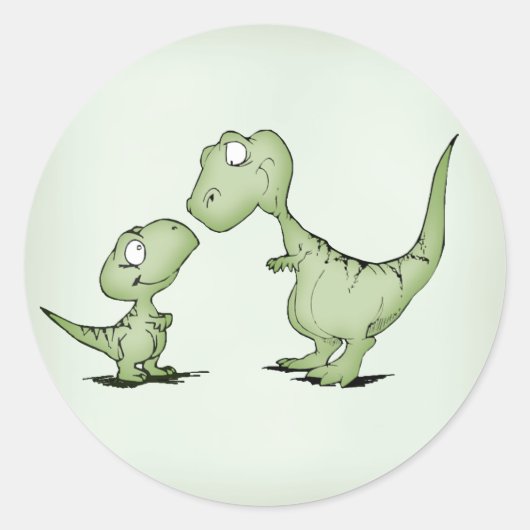 Dinosaurs Ronde Sticker (Voorkant)
