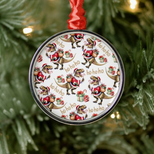 Dinosaurs Santa Hats Christmas Ornament Keepsake (Boom)