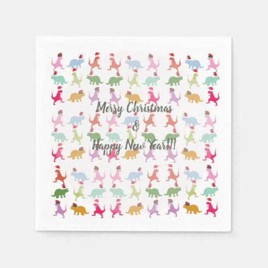 Dinosaurs Santa Mood Servet (Voorkant)