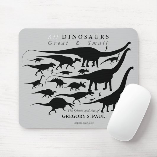 Dinosaurs Silhouettes Mousepad Gregory Paul Muismat (Met muis)