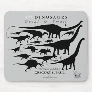 Dinosaurs Silhouettes Mousepad Gregory Paul Muismat