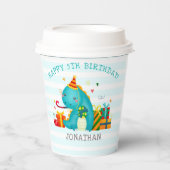Dinosaurs Stomp Chomp and roar birhtday Boy Papieren Bekers (Voorkant)