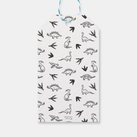 Dinosaurs Stomp Chomp Roar Birthday Dank u Cadeaulabel (Achterkant)