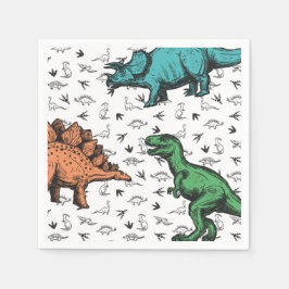 Dinosaurs Stomp Chomp Roar Birthday Party Pattern Servet