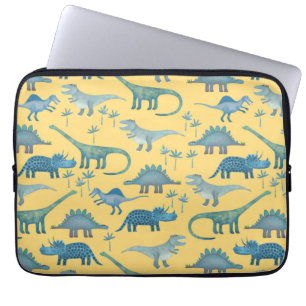 Dinosaurs Sunshine Yellow Laptop Sleeve