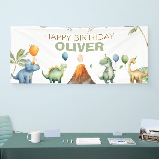 Dinosaurs T-Rex Boy Happy Birthday Spandoek (Beurs)