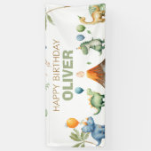 Dinosaurs T-Rex Boy Happy Birthday Spandoek (Verticaal)