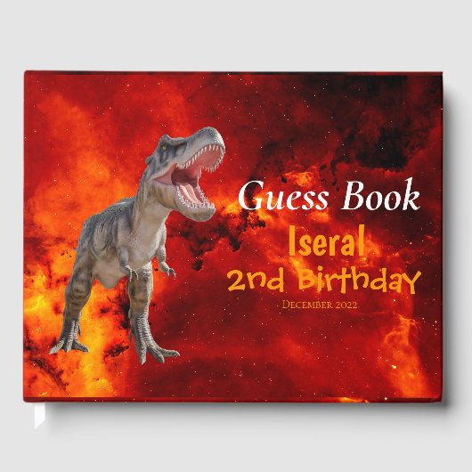 Dinosaurs T Rex Fire Jurassic World Gastenboek (Voorkant)