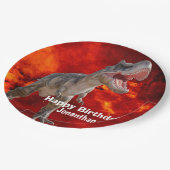 Dinosaurs T Rex fire Jurassic World Papieren Bordje (Gekanteld)