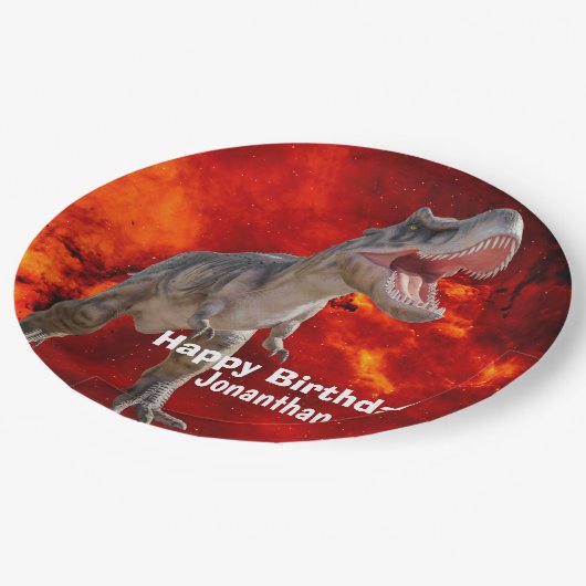 Dinosaurs T Rex fire Jurassic World Papieren Bordje (Gekanteld)