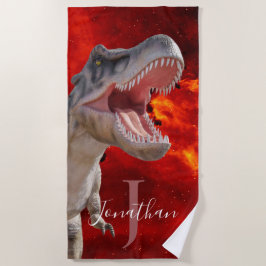 Dinosaurs T Rex Fire red Jurassic World Strandlaken