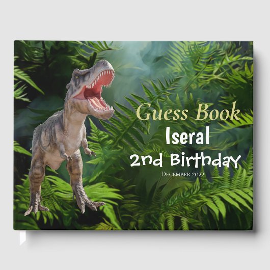 Dinosaurs T Rex oerwoud Jurassic World Gastenboek (Voorkant)