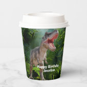 Dinosaurs T Rex oerwoud Jurassic World Papieren Bekers (Achterkant)