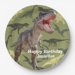 Dinosaurs T Rex patroon Jurassic World Papieren Bordje