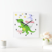 Dinosaurs TRex Vierkante Klok (Huis)
