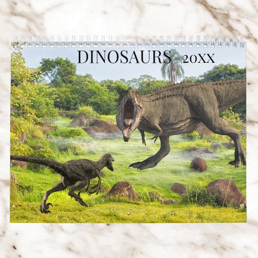 Dinosaurs Tyrannosaurus Raptor Jurassic elk jaar Kalender