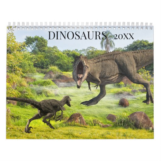 Dinosaurs Tyrannosaurus Raptor Jurassic elk jaar Kalender (Hoes)