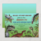 Dinosaurs verjaardagskaart kaart (Voorkant / Achterkant)