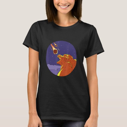 Dinosaurs Watching Their Own Extinction Comet Fal T-shirt (Voorkant)
