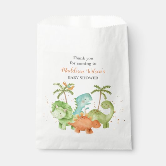 Dinosaurs Wild Baby shower Favor Bag Bedankzakje (Voorkant)