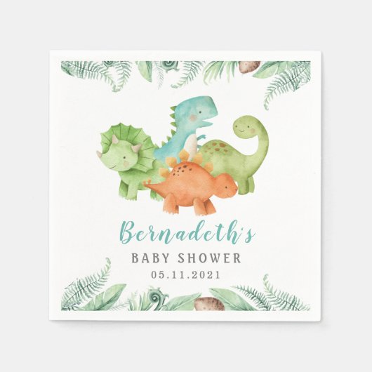 Dinosaurs Wild Baby shower Napkins Servet (Voorkant)