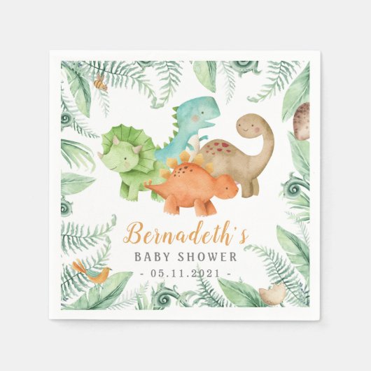 Dinosaurs Wild Baby shower Napkins Servet (Voorkant)