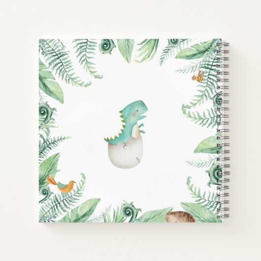 Dinosaurs Wild One 1st Birthday Guest Book Notitieboek (Achterkant)