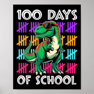 Dinosaurus 100 dagen van school leraar student jon poster