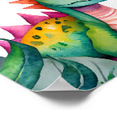 Dinosaurus 1e Verjaardag Jongen Tropisch Welkomstf Poster (Hoek)