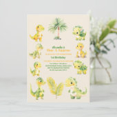 Dinosaurus 1e verjaardag kaart (Staand voorkant)