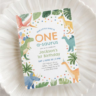 Dinosaurus 1e verjaardag kaart