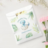 Dinosaurus 1e Verjaardag Schattige Boy Tropical Bedankzakje (Gezegeld)
