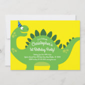 Dinosaurus 1e Verjaardag Schattigee uitnodigingen (Voorkant)