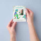 Dinosaurus 1e verjaardagsfeestje foto budget flyer (Hand)
