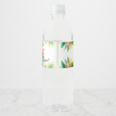 Dinosaurus 1e Verjaardagsfeestje Jongen Kleurrijke Waterfles Etiket (Achterkant)