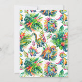 Dinosaurus 1e verjaardagsfeestje Schattige Baby Bo Kaart (Achterkant)