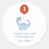 Dinosaurus 1e verjaardagsfeestje Sticker (Voorkant)