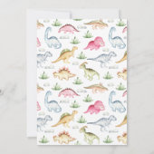 Dinosaurus 1e Verjaardagsfeestje Stomp Chomp Roar Kaart (Achterkant)