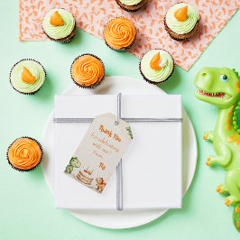 Dinosaurus 2e verjaardag Bedankt voor de tags Cadeaulabel