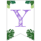 Dinosaurus 2e Verjaardag Paarse Tyrannosaurus Rex Vlaggetjes (Tweede vlag)