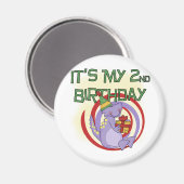 Dinosaurus 2e verjaardag Tshirts en geschenken Magneet (Voorkant / Achterkant)