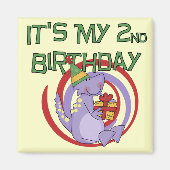 Dinosaurus 2e verjaardag Tshirts en geschenken Magneet (Voorkant)