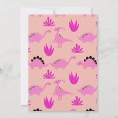 Dinosaurus 2e verjaardag Two-A-Saurus Meisjesfeest Kaart (Achterkant)