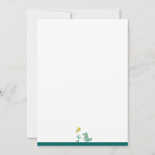 Dinosaurus 3-Rex Kinder derde verjaardagsfeestje n Kaart (Achterkant)