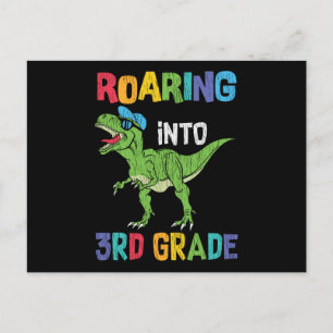 Dinosaurus 3e klas terug naar school cadeau voor k briefkaart